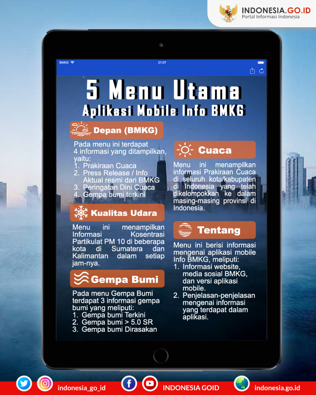 5 Menu Utama Aplikasi Mobile Info BMKG