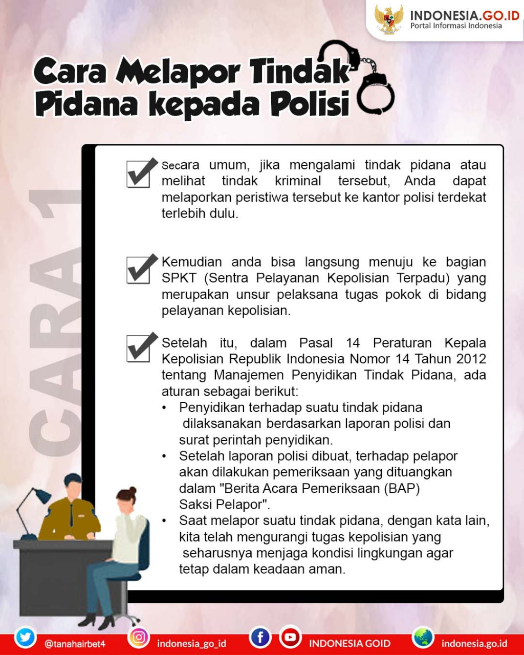 Cara Lapor Tindak Pidana kepada Polisi...