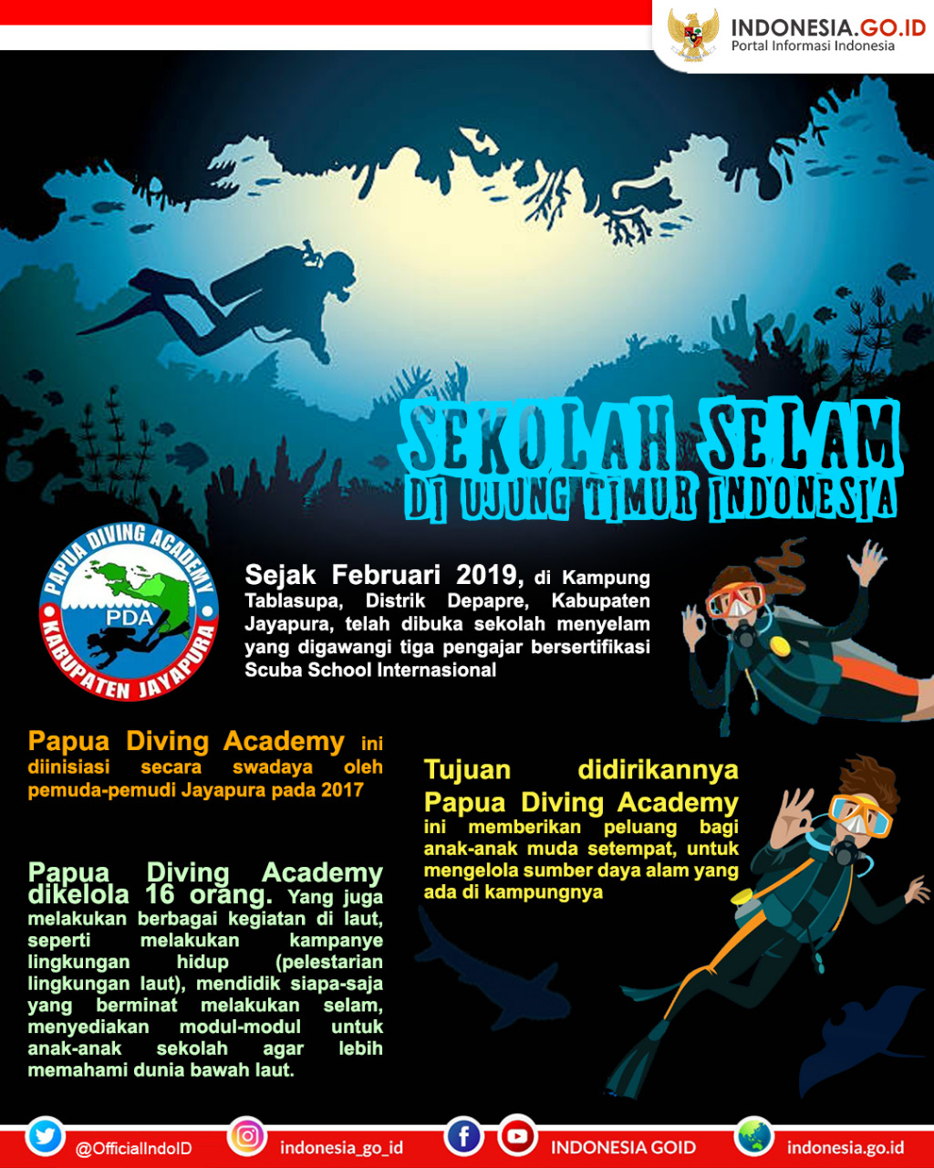 Sekolah Selam di Ujung Timur Indonesia