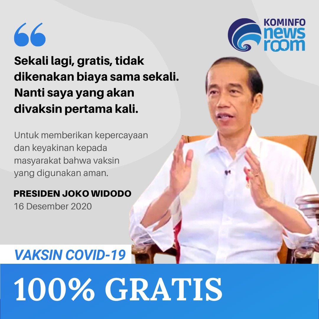 Vaksin Covid-19 100% Gratis