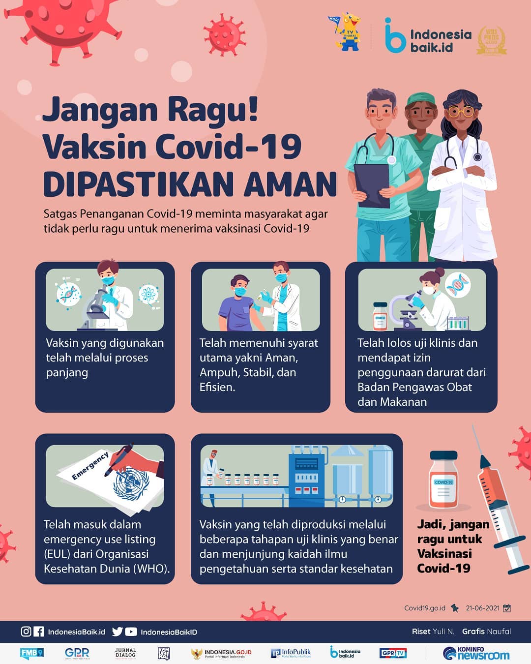 Jangan Ragu! Vaksin Covid-19 Dipastikan...