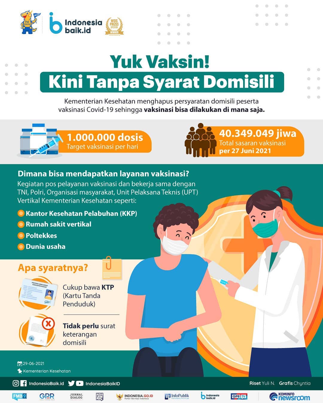 Yuk Vaksin! Kini Tanpa Syarat Domisili