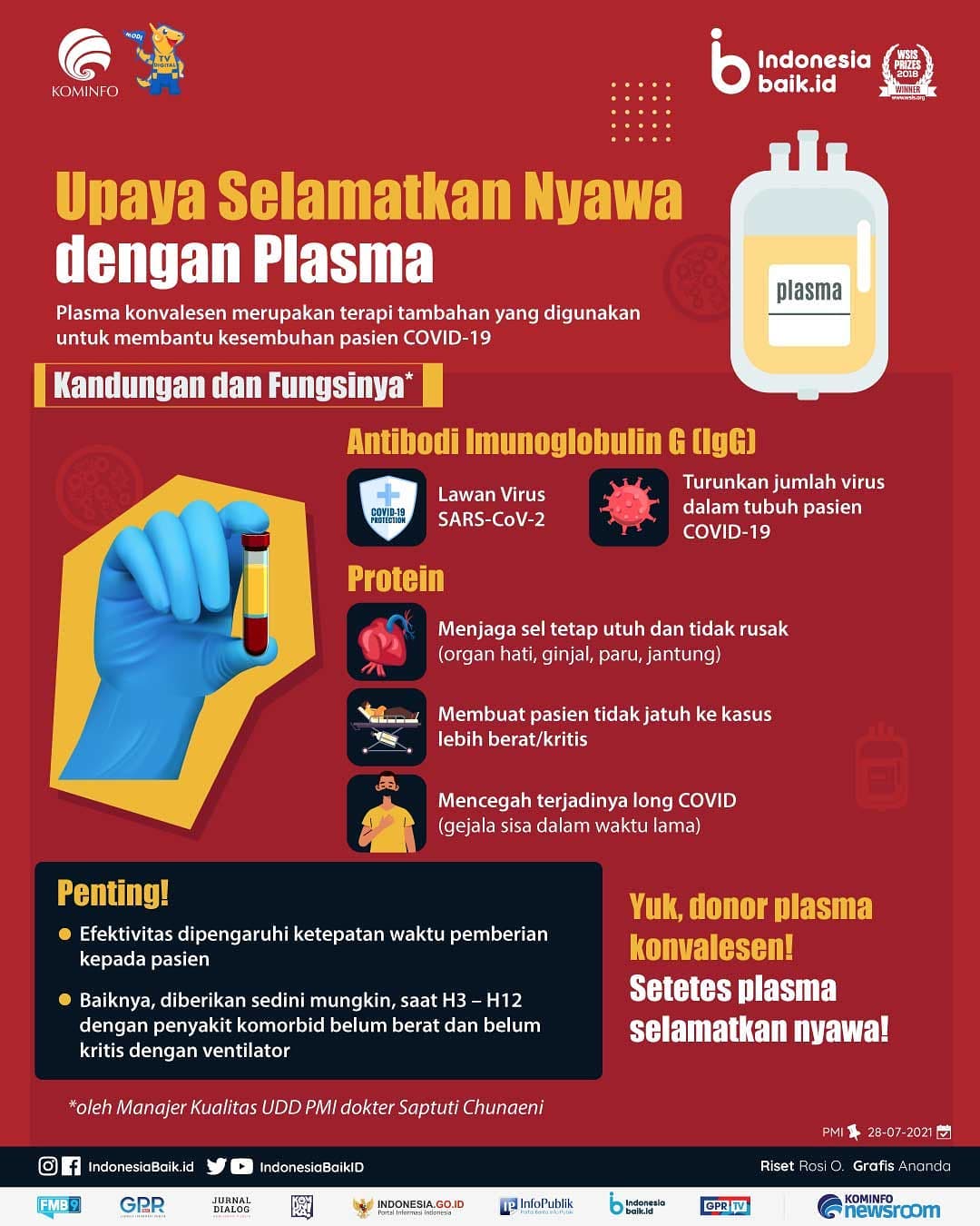 Upaya Selamatkan Nyawa dengan Plasma