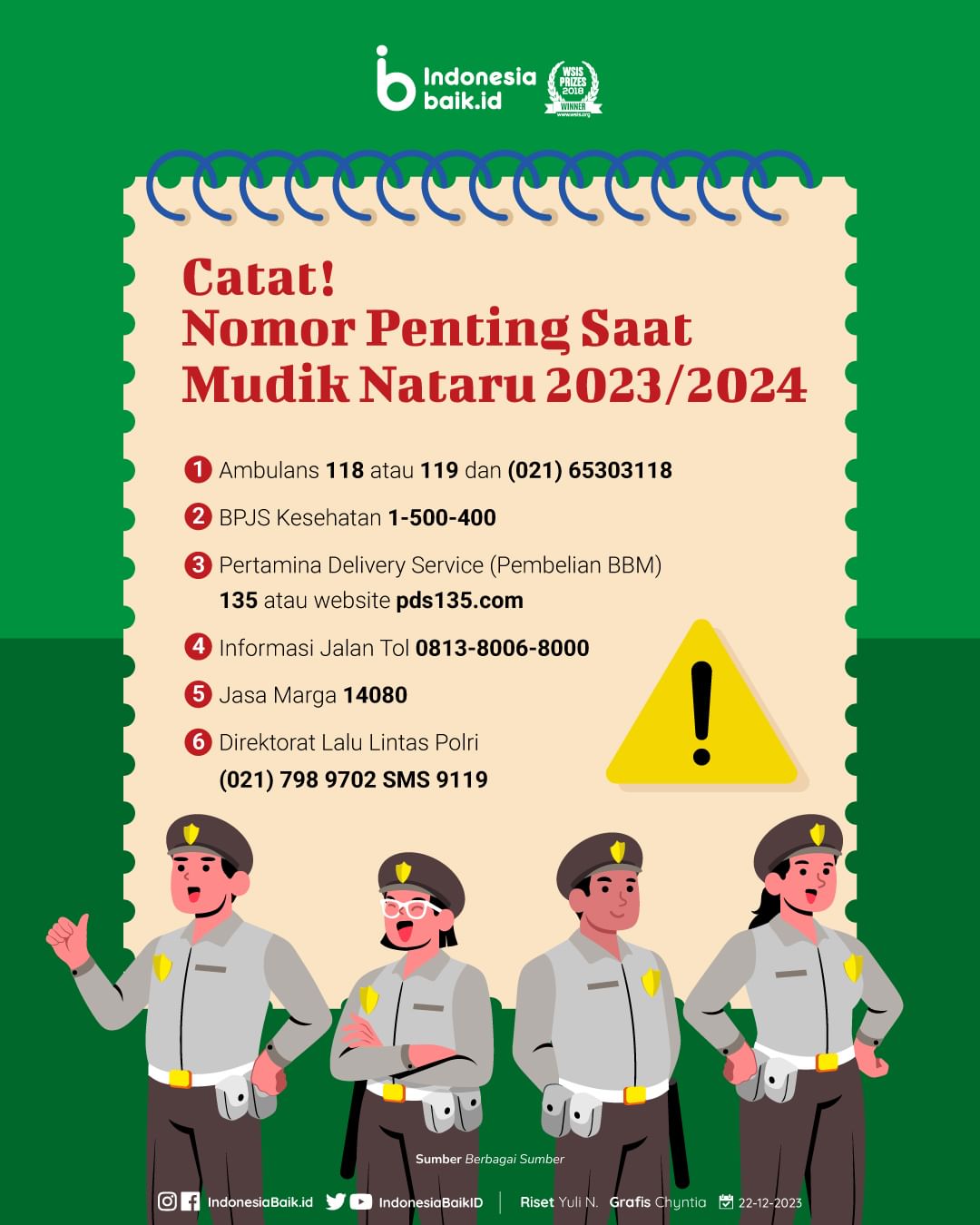 Catat! Nomor Penting Saat Mudik Nataru...