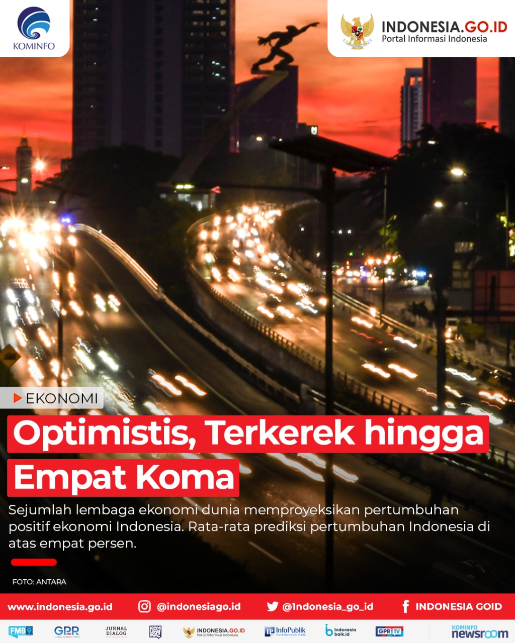 Optimistis, Terkerek hingga Empat Koma