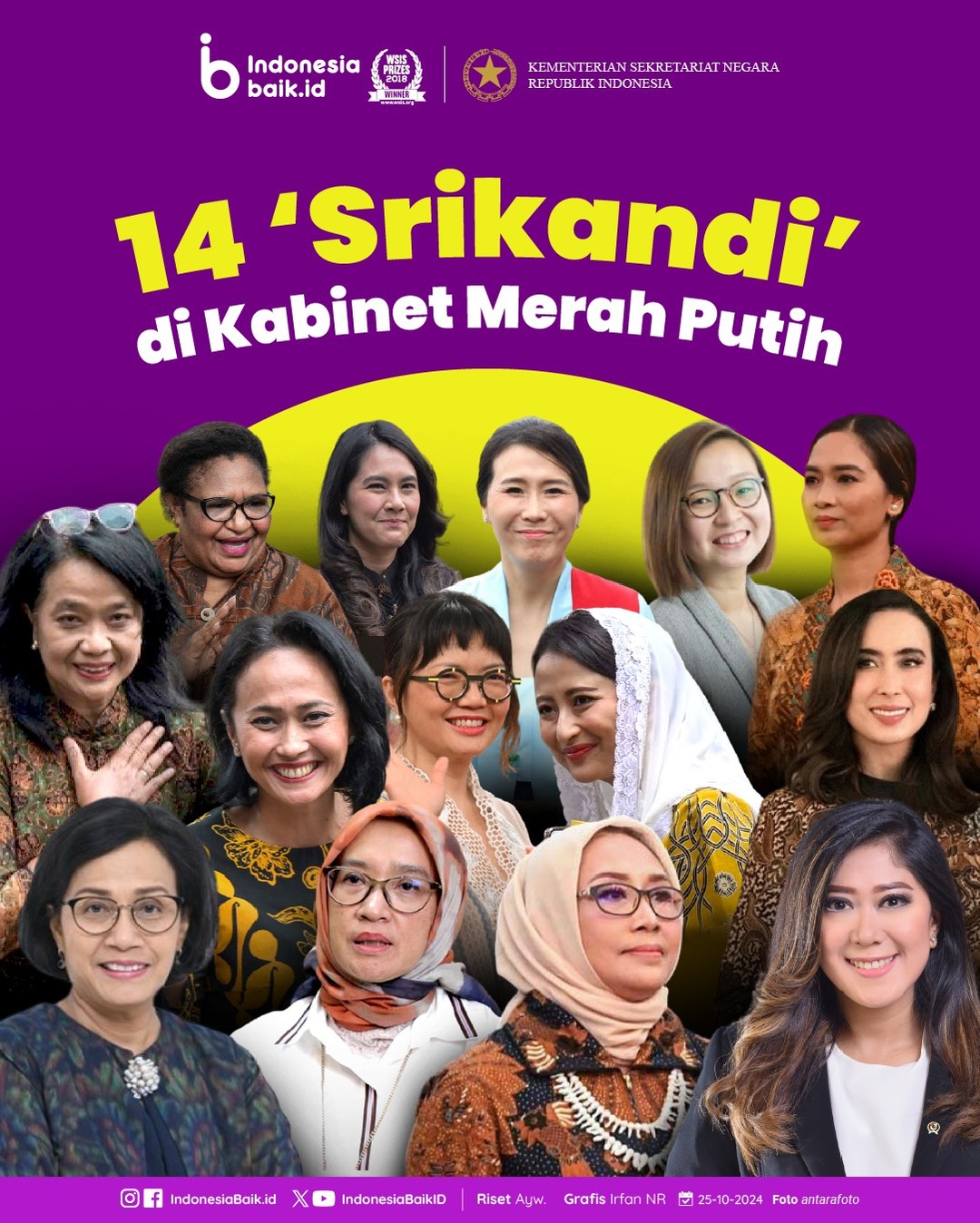 14 'Srikandi' di Kabinet Merah Putih